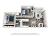 2 bed 1 bath B1 floor plan 2 bed 1 bath B1 floor plan at Spalding Vue, Peachtree Corners, Georgia